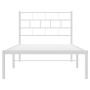 Estructura de cama de metal con cabecero blanco 100x190 cm de , Camas y somieres - Ref: Foro24-355702, Precio: 61,31 €, Descu...