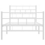 Estructura cama metal con cabecero y pie cama blanca 75x190 cm de , Camas y somieres - Ref: Foro24-355716, Precio: 60,55 €, D...