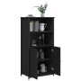 Tall black engineered wood sideboard 62x36x121.5 cm by , Sideboards - Ref: Foro24-834210, Price: 94,23 €, Discount: %