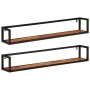 Wall shelves 2 pcs solid wood mango iron 110x17x17 cm by , Shelves and shelves - Ref: Foro24-353794, Price: 110,99 €, Discoun...