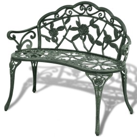 Green cast aluminum garden bench 100 cm by vidaXL, garden benches - Ref: Foro24-42166, Price: 134,48 €, Discount: %