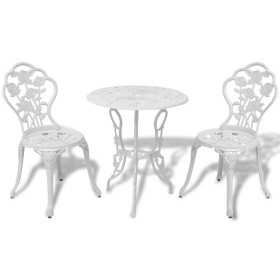 Garden bistro table and chairs 3 pieces white cast aluminum by vidaXL, Garden sets - Ref: Foro24-42165, Price: 185,21 €, Disc...