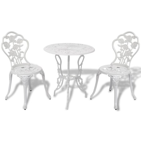 Garden bistro table and chairs 3 pieces white cast aluminum by vidaXL, Garden sets - Ref: Foro24-42165, Price: 211,63 €, Disc...