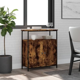 Smoked oak engineered wood sideboard 70x30x80 cm by , Sideboards - Ref: Foro24-835531, Price: 67,99 €, Discount: %