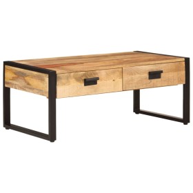 Mesa de centro hierro y madera maciza de mango 100x54x40 cm de , Mesas de centro - Ref: Foro24-356246, Precio: 245,99 €, Desc...