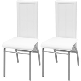 Dining chairs 2 units white synthetic leather by vidaXL, dining chairs - Ref: Foro24-242920, Price: 96,99 €, Discount: %