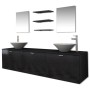 Conjunto de muebles de baño con lavabo y grifo 10 piezas negro de vidaXL, Muebles de baño - Ref: Foro24-273691, Precio: 397,9...