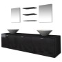 Conjunto de muebles de baño con lavabo y grifo 10 piezas negro de vidaXL, Muebles de baño - Ref: Foro24-273691, Precio: 397,9...