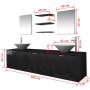 Conjunto de muebles de baño con lavabo y grifo 10 piezas negro de vidaXL, Muebles de baño - Ref: Foro24-273691, Precio: 397,9...