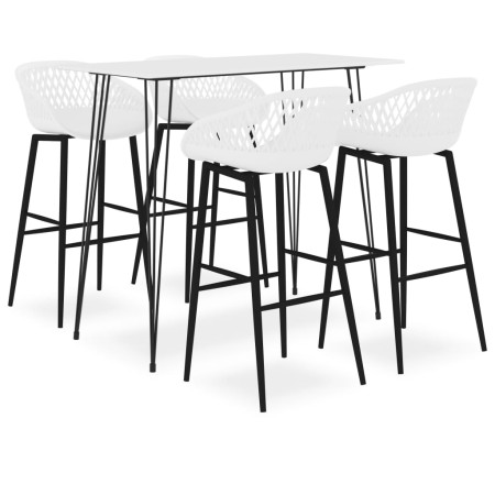 High table and bar stools 5 pieces white by , Furniture sets for kitchens and dining rooms - Ref: Foro24-3057404, Price: 376,...