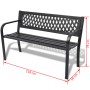 Black steel garden bench 118 cm by vidaXL, garden benches - Ref: Foro24-42169, Price: 102,99 €, Discount: %