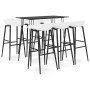 High table and bar stools 7 pieces black and white by , Furniture sets for kitchens and dining rooms - Ref: Foro24-3057396, P...