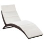 Folding sun lounger with brown synthetic rattan cushion by vidaXL, Loungers - Ref: Foro24-41808, Price: 154,81 €, Discount: %