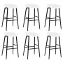 High table and bar stools 7 pieces black and white by , Furniture sets for kitchens and dining rooms - Ref: Foro24-3057396, P...