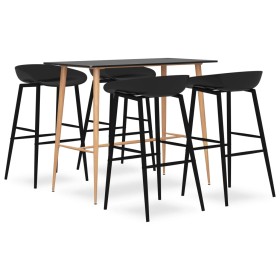 High table and bar stools 5 pieces black by , Furniture sets for kitchens and dining rooms - Ref: Foro24-3057465, Price: 362,...