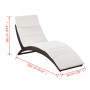 Folding sun lounger with brown synthetic rattan cushion by vidaXL, Loungers - Ref: Foro24-41808, Price: 154,81 €, Discount: %