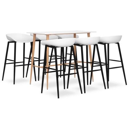 Hoher Tisch und Barhocker 7 Stück weiß von , Möbelsets für Küchen und Esszimmer - Ref: Foro24-3057452, Preis: 516,99 €, Rabat...