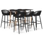 High table and bar stools 7 pieces black by , Furniture sets for kitchens and dining rooms - Ref: Foro24-3057473, Price: 502,...