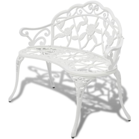 White cast aluminum garden bench 100 cm by vidaXL, garden benches - Ref: Foro24-42167, Price: 133,71 €, Discount: %