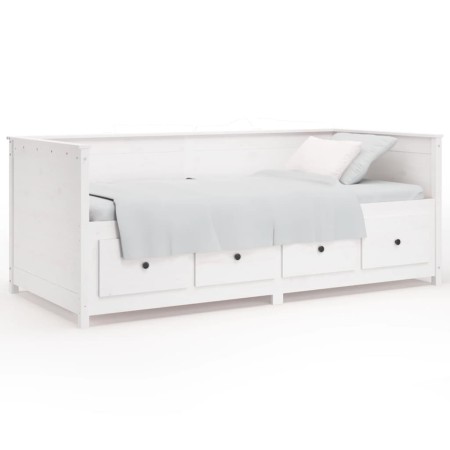 Sofá cama madera maciza de pino blanco 90x200 cm de , Camas y somieres - Ref: Foro24-820902, Precio: 351,88 €, Descuento: %