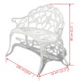 White cast aluminum garden bench 100 cm by vidaXL, garden benches - Ref: Foro24-42167, Price: 133,71 €, Discount: %