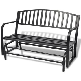 Black steel garden swing bench by vidaXL, Garden rockers - Ref: Foro24-42170, Price: 164,46 €, Discount: %