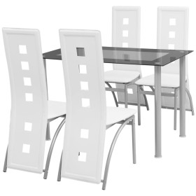 Five-piece white dining set by vidaXL, Furniture sets for kitchens and dining rooms - Ref: Foro24-242909, Price: 267,99 €, Di...