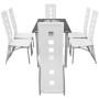 Conjunto de comedor de siete piezas blanco de vidaXL, muebles para cocinas y comedores - Ref: Foro24-242911, Precio: 357,92 €...