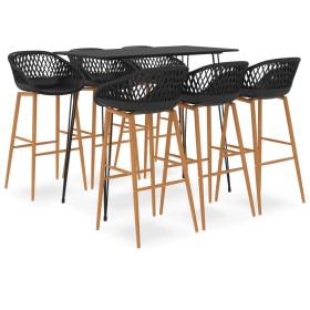 High table and 7-piece black bar stools by , Furniture sets for kitchens and dining rooms - Ref: Foro24-3057392, Price: 501,3...