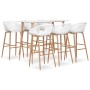 High table and 7-piece bar stools set in white by , Furniture sets for kitchens and dining rooms - Ref: Foro24-3057449, Price...