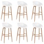 High table and 7-piece bar stools set in white by , Furniture sets for kitchens and dining rooms - Ref: Foro24-3057449, Price...