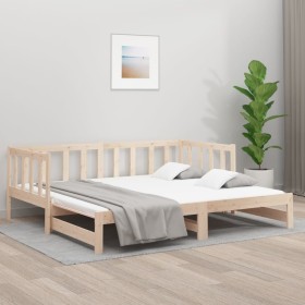 Sofá cama extraíble madera maciza de pino 2x(90x190) cm de , Camas y somieres - Ref: Foro24-814664, Precio: 145,26 €, Descuen...