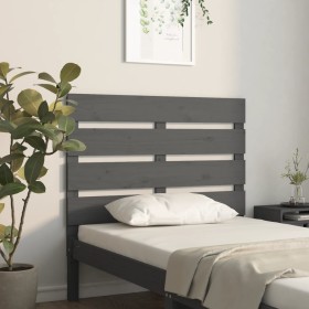 Cabecero de cama madera maciza de pino gris 100x3x80 cm de , Cabeceros y pies de cama - Ref: Foro24-821334, Precio: 49,99 €, ...