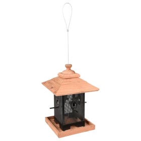 FLAMINGO Silo bird feeder Zulma black and brown wood 22 cm by , Bird feeders - Ref: Foro24-444316, Price: 53,99 €, Discount: %