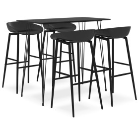 High table and bar stools 5 pieces black by , Furniture sets for kitchens and dining rooms - Ref: Foro24-3057381, Price: 402,...