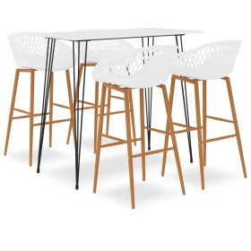 5-teiliger weißer Hochtisch und Barhocker von , Möbelsets für Küchen und Esszimmer - Ref: Foro24-3057407, Preis: 406,99 €, Ra...