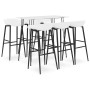 High table and bar stools 7 pieces white by , Furniture sets for kitchens and dining rooms - Ref: Foro24-3057424, Price: 523,...