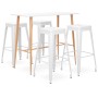 High table and bar stools 5 pieces white by , Furniture sets for kitchens and dining rooms - Ref: Foro24-3057430, Price: 439,...