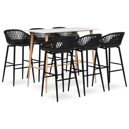 Schwarz-weißes 7-teiliges Bar-Set von , Möbelsets für Küchen und Esszimmer - Ref: Foro24-3057445, Preis: 493,41 €, Rabatt: %