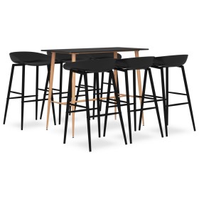 High table and bar stools 7 pieces black by , Furniture sets for kitchens and dining rooms - Ref: Foro24-3057479, Price: 489,...