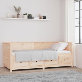 Solid pine wood sofa bed 90x200 cm by , Beds and slatted bases - Ref: Foro24-820901, Price: 261,37 €, Discount: %