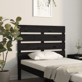 Cabecero madera maciza de pino negro 90x3x80 cm de , Cabeceros y pies de cama - Ref: Foro24-821331, Precio: 51,99 €, Descuent...