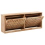 Solid walnut wood shoe bench 94x20x38 cm by , Shoe racks and shoe organizers - Ref: Foro24-247599, Price: 93,73 €, Discount: %