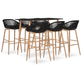 Hoher Tisch und Barhocker 7 Stück schwarz von , Möbelsets für Küchen und Esszimmer - Ref: Foro24-3057476, Preis: 489,47 €, Ra...