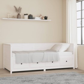 Solid white pine wood sofa bed 80x200 cm by , Beds and slatted bases - Ref: Foro24-820907, Price: 256,71 €, Discount: %