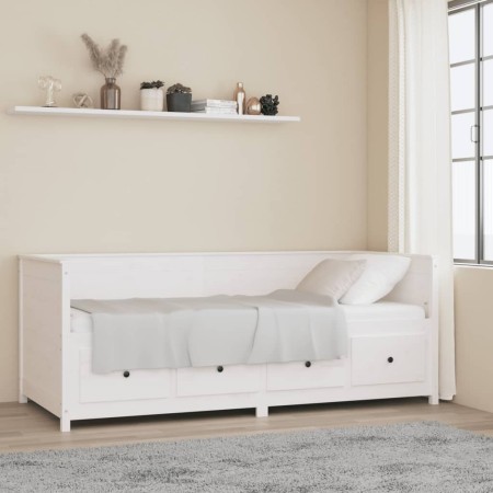 Solid white pine wood sofa bed 80x200 cm by , Beds and slatted bases - Ref: Foro24-820907, Price: 257,04 €, Discount: %