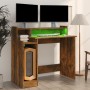 Desk with LED engineered wood smoked oak 97x45x90 cm by , Desks - Ref: Foro24-820475, Price: 66,72 €, Discount: %