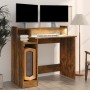 Desk with LED engineered wood smoked oak 97x45x90 cm by , Desks - Ref: Foro24-820475, Price: 66,72 €, Discount: %