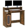 Desk with LED engineered wood smoked oak 97x45x90 cm by , Desks - Ref: Foro24-820475, Price: 66,72 €, Discount: %