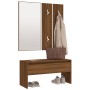 Brown oak plywood hallway furniture set by , Benches for halls and storage - Ref: Foro24-820480, Price: 76,74 €, Discount: %